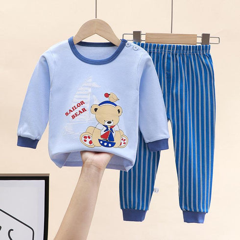 Cotton Underwear Suit Boys and Girls Autumn Clothes Pants Pajamas Loungewear