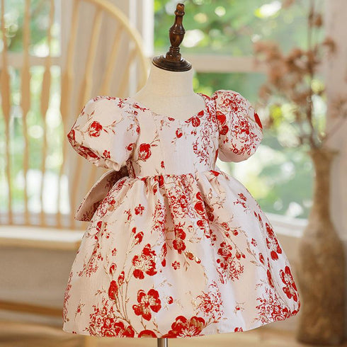 New Summer Girl's Birthday Dress Dress Girl's Jacquard Princess Dress