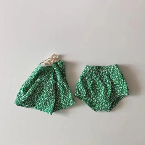 Daisy Cute Tether Suspender Top Shorts Set Embroidery Two Piece Set