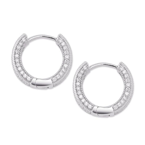 Ring earrings full of zircon hip-hop earrings for men and women