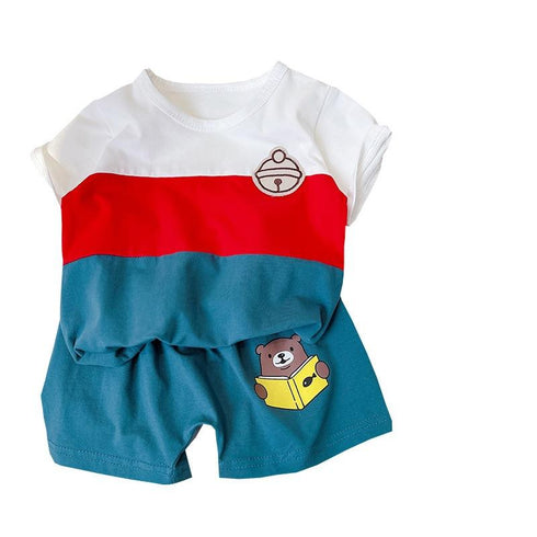 Boy's Summer Short Sleeve Shorts Set Two-Piece Set