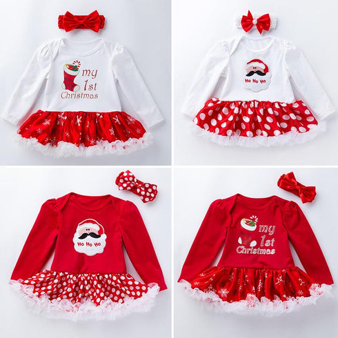Christmas Baby Long Sleeve Ha Dress Jacket Climbing Dress Infant Festival Suit