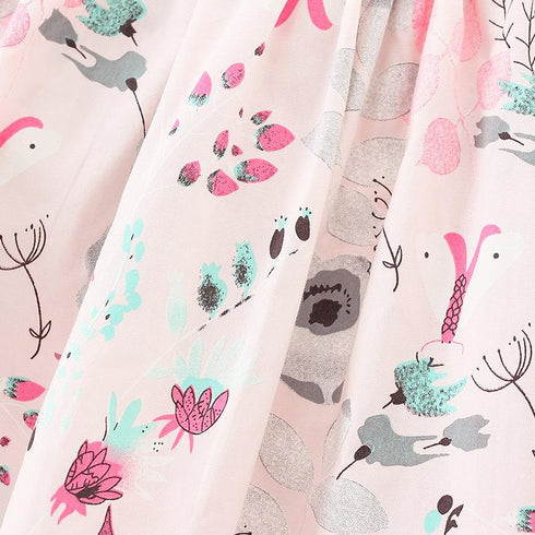 Summer European And American Girls Printed Dress Little Girl Doll Collar Princess Dress