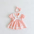 Pink doll collar bubble sleeve cotton triangle ha clothes climbing clothes ha skirt