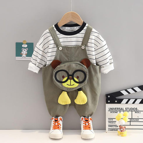 Boys' Spring and Autumn Long Sleeve Straps Set