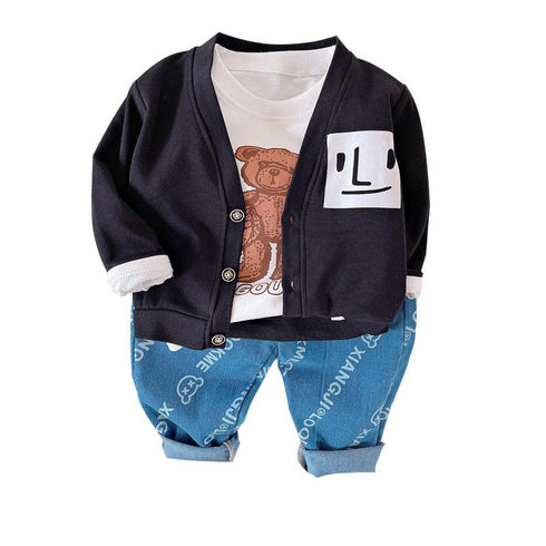 Spring and Autumn Boys Suit Three-Piece Set