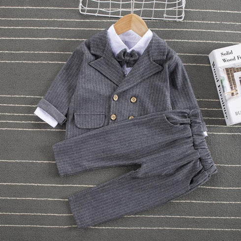 Striped gentleman three-piece small suit tuxedo