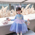 Girls Spring And Autumn Long Sleeve Gradient Rainbow Princess Dress