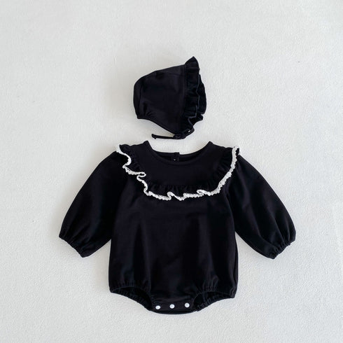 Lotus collar lace long sleeve ha triangle climbing clothes hat