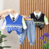 Spring and autumn boys casual tie sweater waistcoat set of three