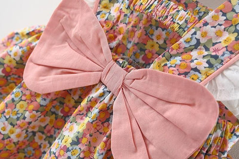 Summer New Baby Girl Flying Sleeve Dress Broken Flower Dress