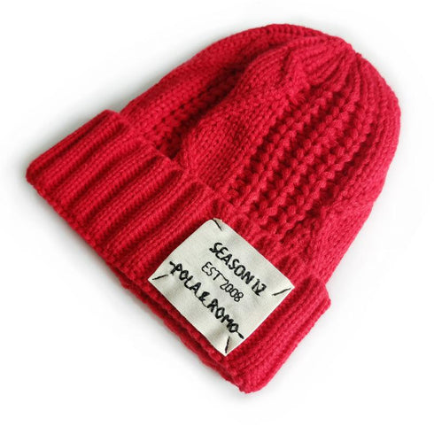 Cloth label knitted wool hat 14.96-18.11 inches