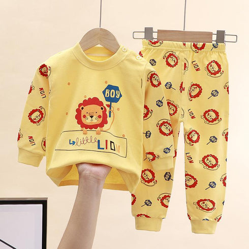 Cotton Underwear Suit Boys and Girls Autumn Clothes Pants Pajamas Loungewear