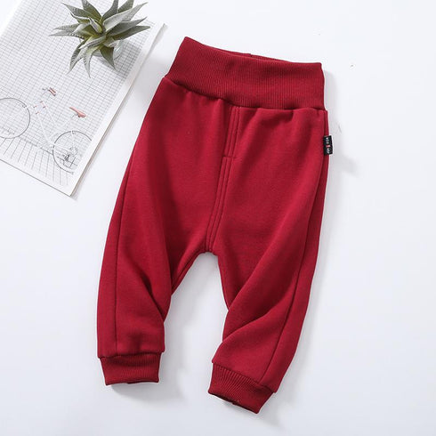 Spring and autumn plus velvet high waist belly pants