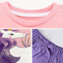 Girls Short Sleeve T-shirt Set 2022 Summer New Cotton Fashion Cute Unicorn Printing Two-piece Set