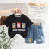 Cartoon Print Round Neck Short Sleeve Suit Boys' Casual Denim Shorts Two Piece Set
