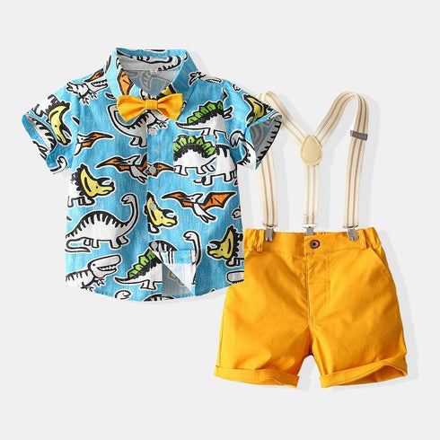 Boys Summer Cartoon Dinosaur Beach Wind Set
