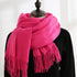 Solid color cashmere scarf fashion tassel scarf