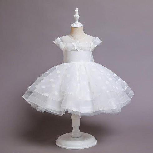 Princess Dress Wave Point Bow Full Dress