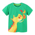 Summer Boy Giraffe Printed Short Sleeve