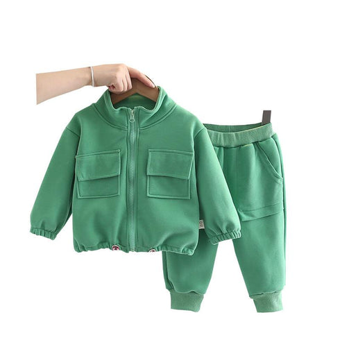 Children's winter clothing plus velvet leisure sports suit