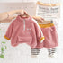 Girls plus velvet suit winter warm two-piece set