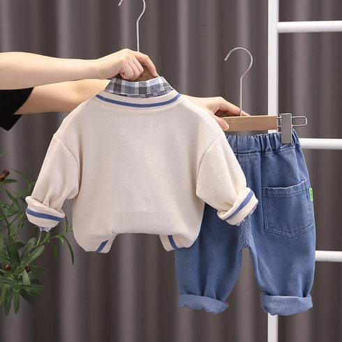 Children's Spring and Autumn Cardigan Set of Three