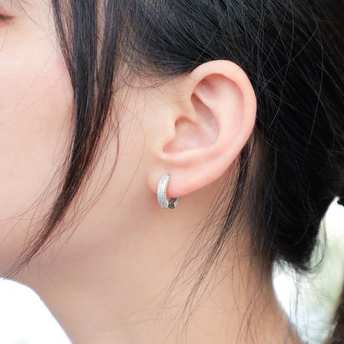 Ring earrings full of zircon hip-hop earrings for men and women