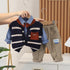 Spring and Autumn Boys Casual Sweater Vest Three-Piece Set