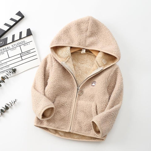 Flannel Hooded Cardigan Coat