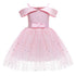 Girl's Mesh Paggy Dress Summer European And American Dress Princess Dress