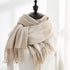 Solid color cashmere scarf fashion tassel scarf