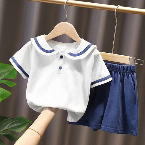 Westernized college style children's suit summer sportswear