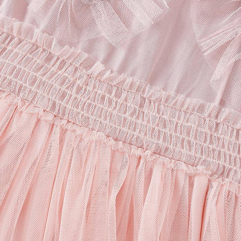 Summer Girl's Embroidered Dress Short Sleeve Mesh Princess Dress