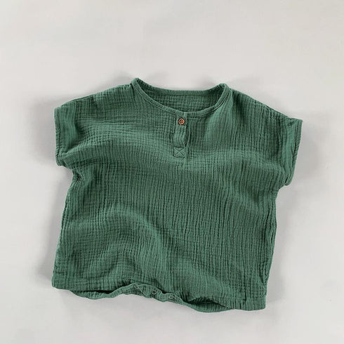 Double Layer Cotton Sand Summer Thin Breathable Baby Sleeveless BODYSUIT