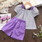 Girls Summer Two-Piece Short Sleeve Shorts Set