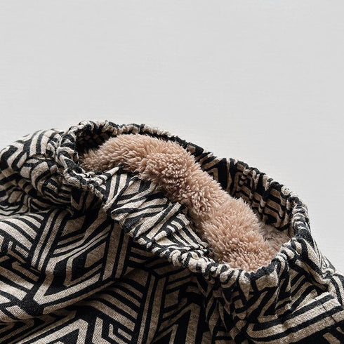 Children's Velvet Warm Pants Geometric Casual Pants