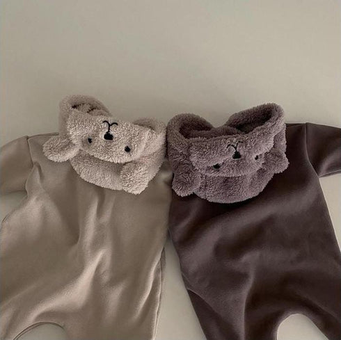 Winter climbing suit jumpsuit plus velvet padded fart jacket
