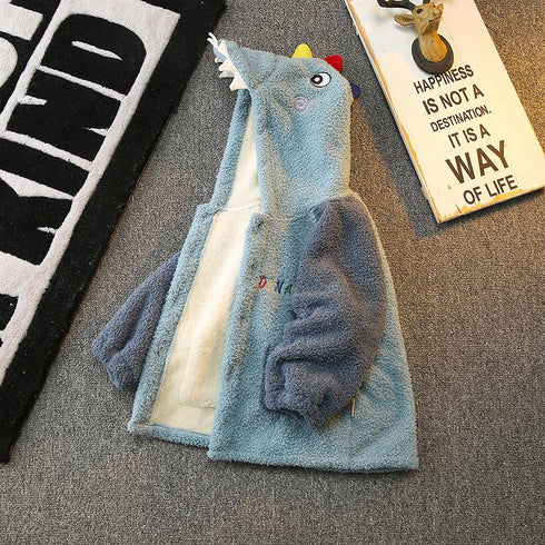 Baby boy plus velvet cartoon pajamas set home clothing two-piece set