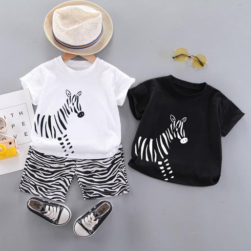 Summer children short sleeve shorts two-piece set