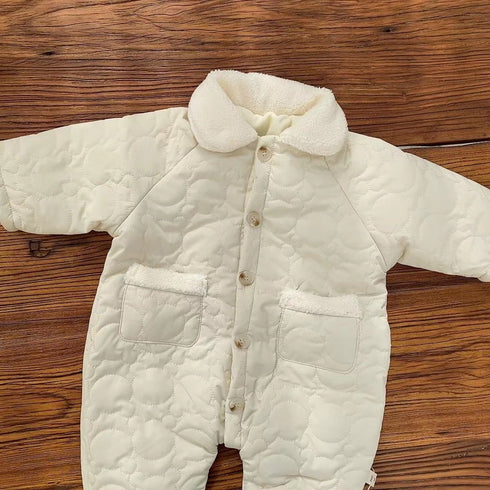 Baby lapel cotton-padded jacket baby jumpsuit