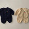 Cherry Jacket Pants Set Baby Wave Strip Two-Piece Set