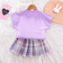 Girl's Short Sleeve Skirt Set Two-Piece Set