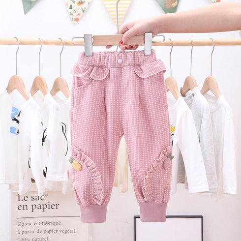Girls winter plus velvet padded warm casual pants