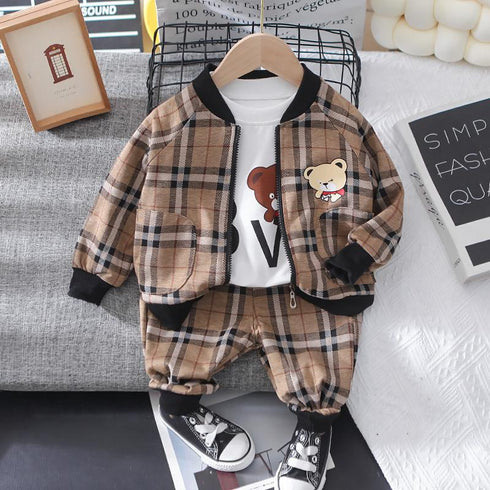 Boys Spring and Autumn Three-Piece Set