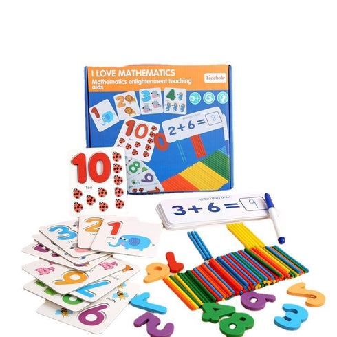 Children's Wooden Early Education Educational Toy Arithmetic Cognitive Operation Matching Teaching Aids