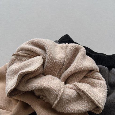 Contrast and velvet trousers