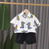 Boys summer suit short-sleeved shirt and shorts two-piece set