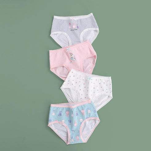 4 Pack Girls Cotton Underwear