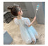 New Girl Pengpeng Princess Yarn Dress Girl Butterfly Shining Mesh Dress